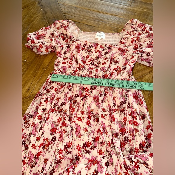 🌸 Böhme Floral Smocked Tiered Maxi Dress - Puff Sleeve - S - Picture 10 of 16